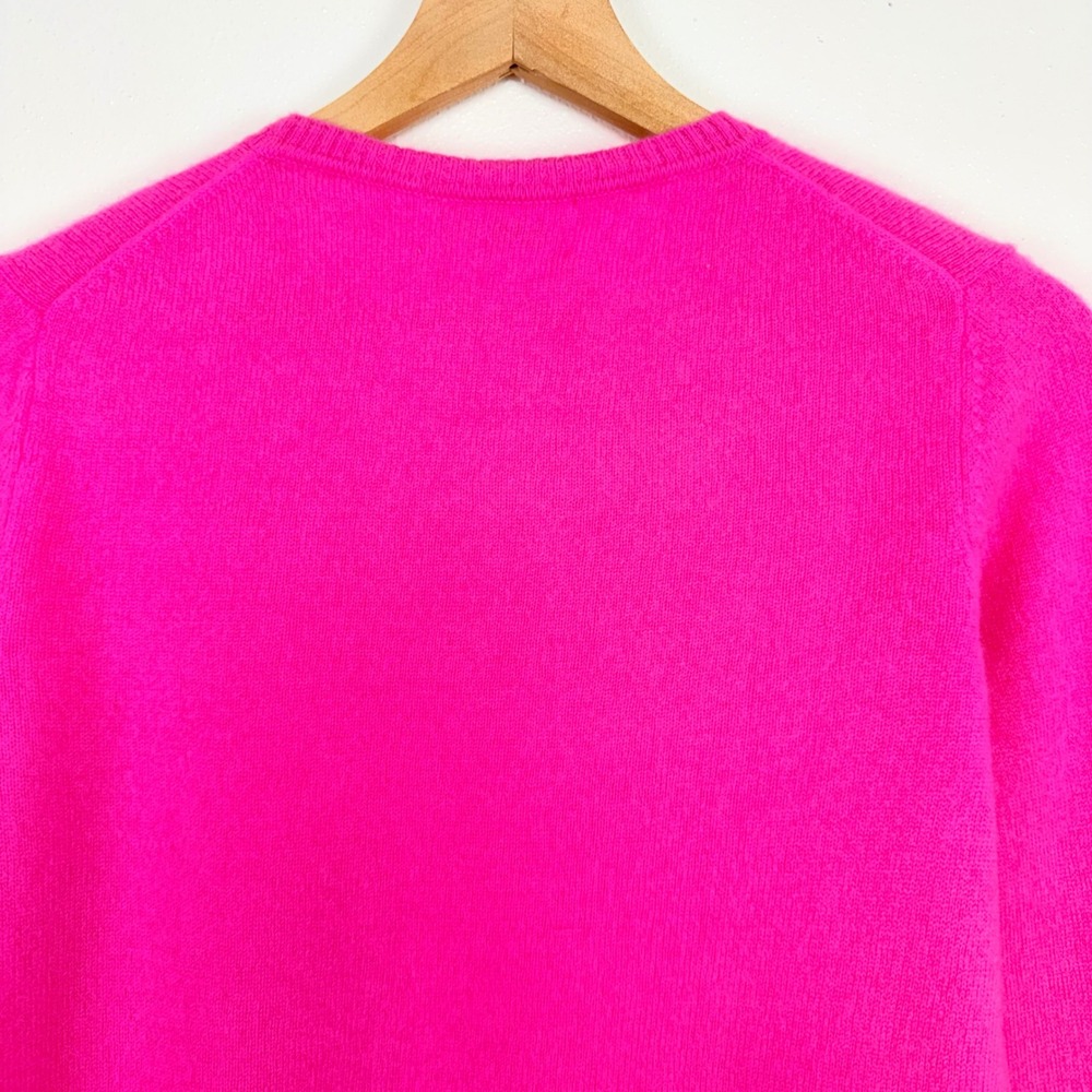 Ainsley 100% Cashmere Crew Neck Sweater‎ Women M Bright Pink Soft Cozy Luxury - Picture 8 of 16